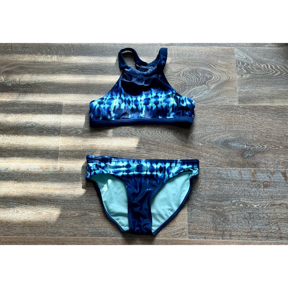 Justice Girls Blue Tie-Dye Two-Piece Swim Bikini